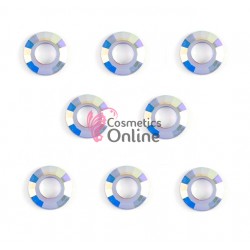 Cristale pentru unghii Marquise, 4 bucati Cod MQ046 Cercuri Argintii cu Reflexii